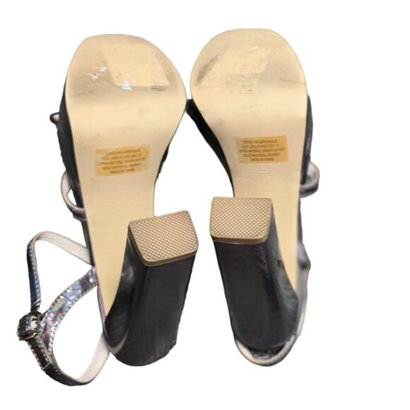 HALSTON Sardinia Vegan Leather Platform Heels size 9 metallic ombre - Picture 6 of 6